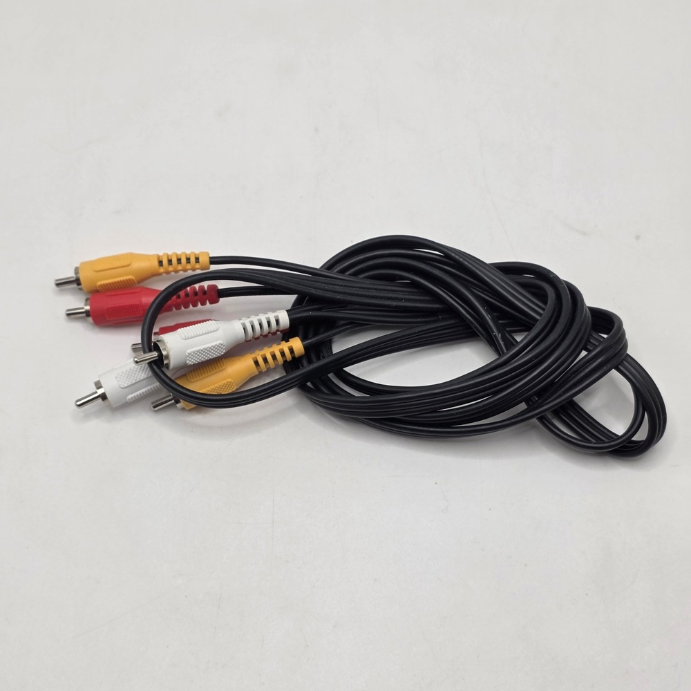 RCA Cable Composite AV 3-Plug Male-to-Male Audio Video Retro Gaming Cord Black
